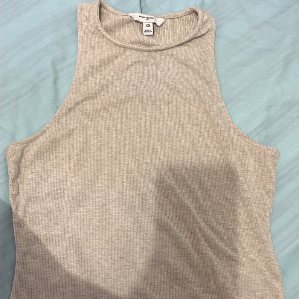 Banana Republic Beige Ribbed Tank Top
